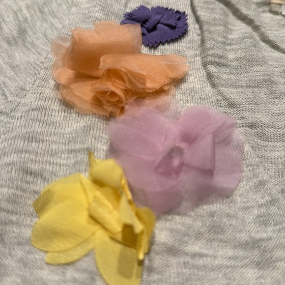 NWT Crewcuts Gray Cardigan with Multi Color Flower Accents - Picture 2 of 6